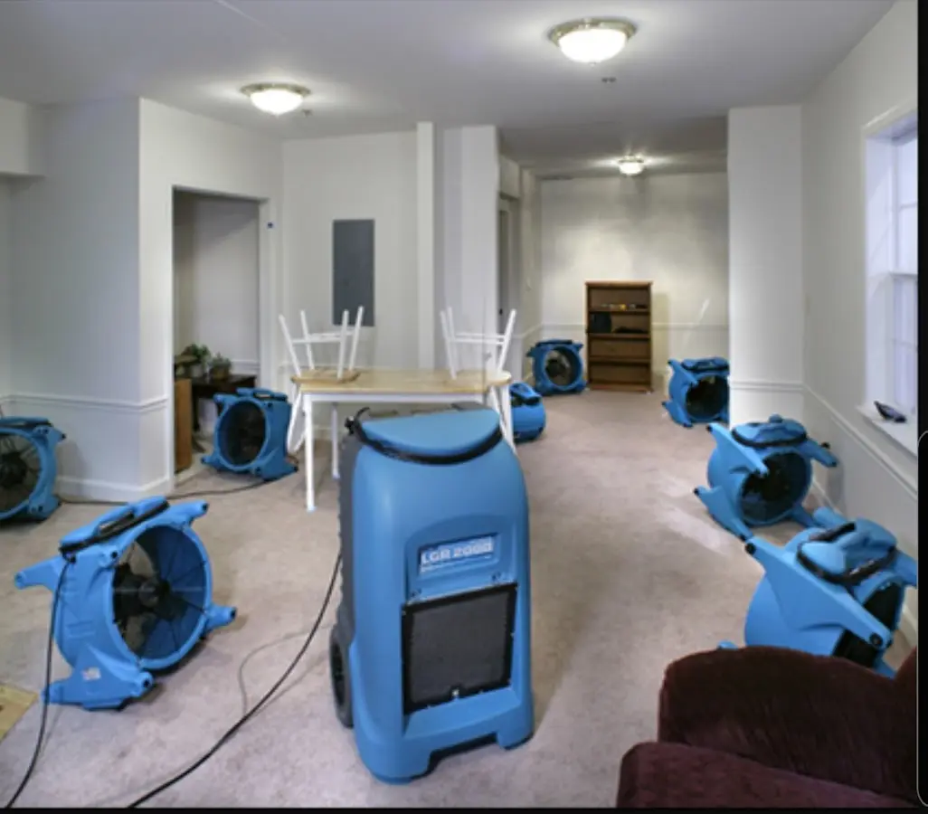 Air movers and dehumidifier setup for Water Extraction & Removal in Richland Hills