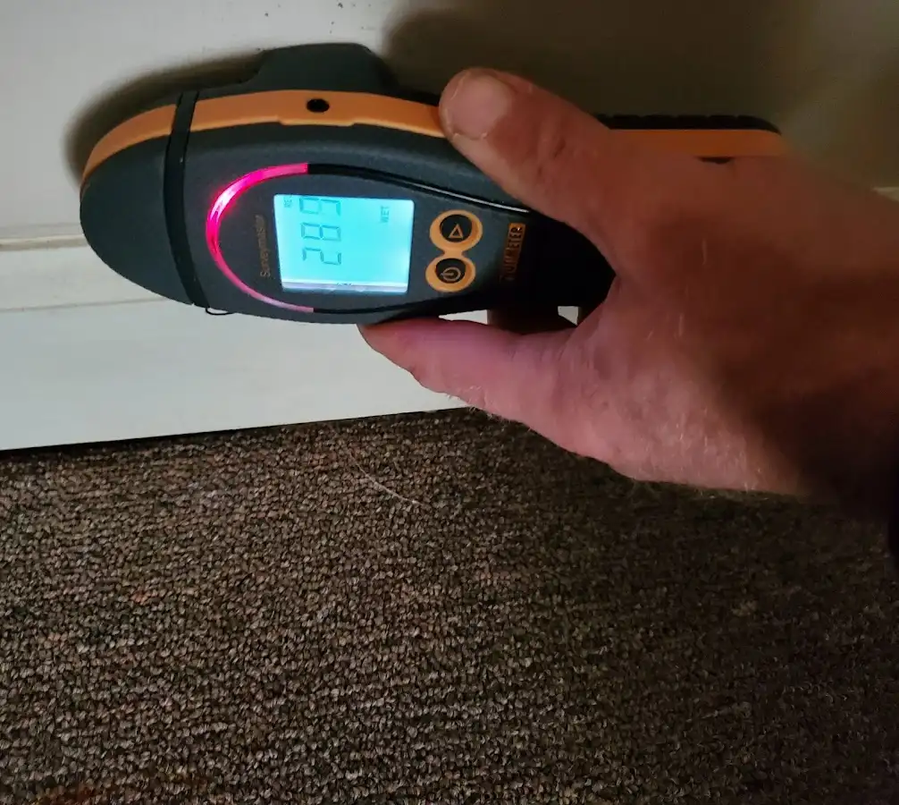 Moisture detection at baseboard during Sewage Cleanup & Sanitation in Richland Hills